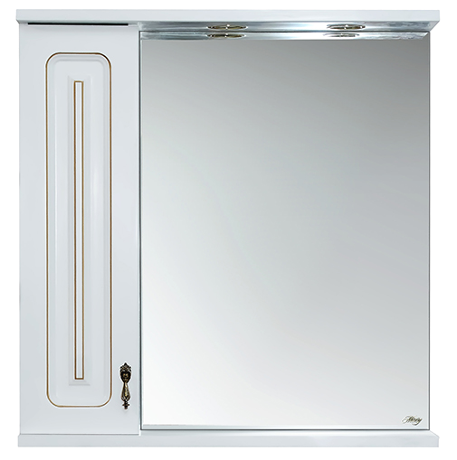 Купить зеркало - шкаф вояж - 70  лев. белая патина, misty. в Иваново магазин сантехники Суперстрой