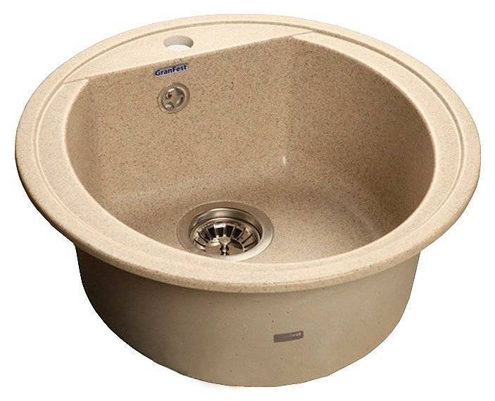 Купить мойка кухонная керамогранит rondo gf-r500 (песочная 302),granfest. в Иваново магазин сантехники Суперстрой