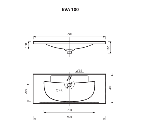 Купить тумба марта-100 подвесная белая + рак. evva-100 d, misty. в Иваново магазин сантехники Суперстрой