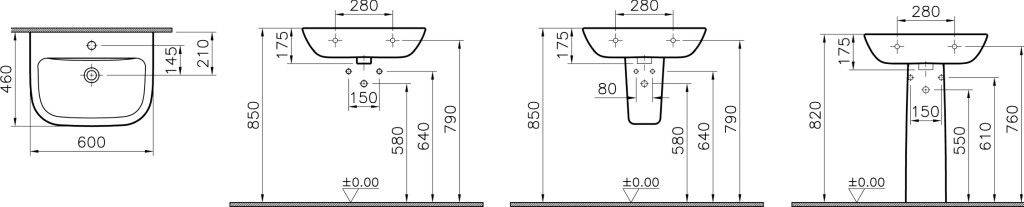 Купить раковина на пьедестале s20 (5503в003-0001), 60см,бел, vitra в Иваново магазин сантехники Суперстрой