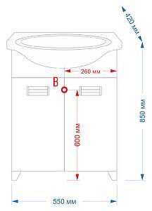 Купить тумба вега - 55  прямая, misty. в Иваново магазин сантехники Суперстрой