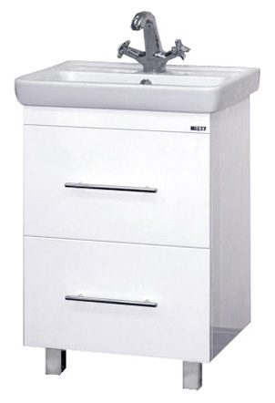 Купить тумба елена - 60  с 2 ящ.  направ. с доводчиком белая,misty. в Иваново магазин сантехники Суперстрой