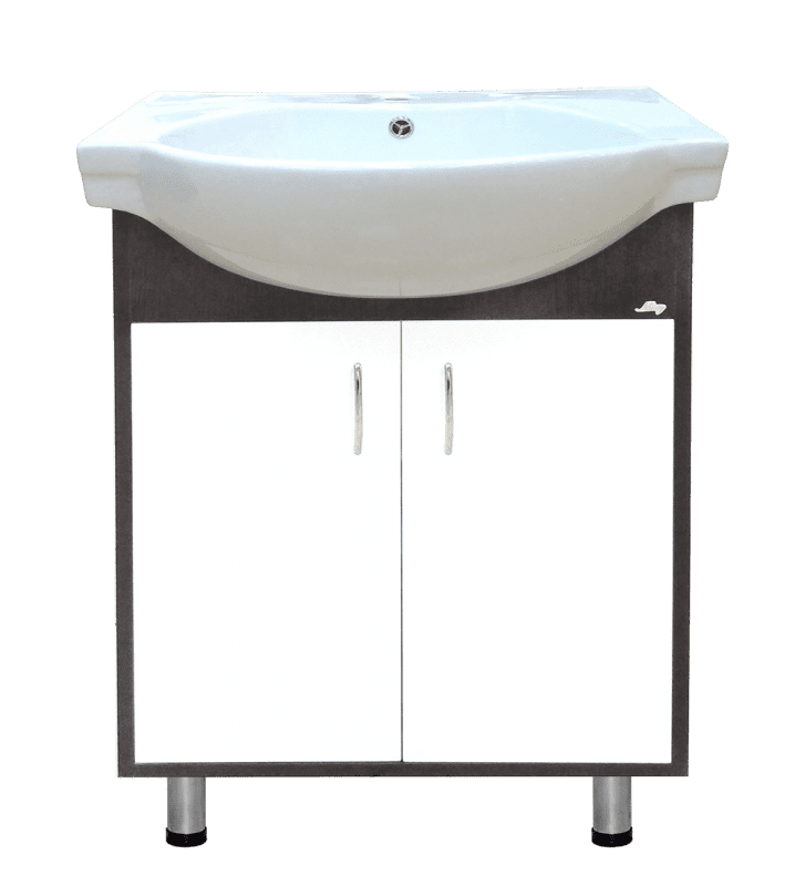 Купить тумба панда-70 прямая белый/венге+ раковина, misty. в Иваново магазин сантехники Суперстрой