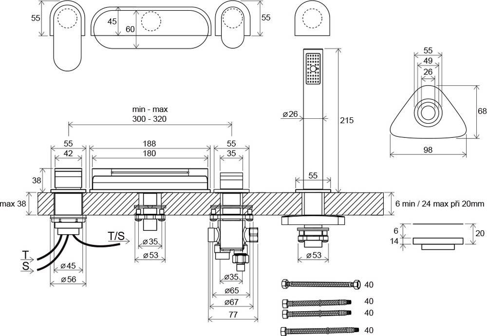 Купить смеситель врезной каскадный cr 025.00 ravak в Иваново магазин сантехники Суперстрой