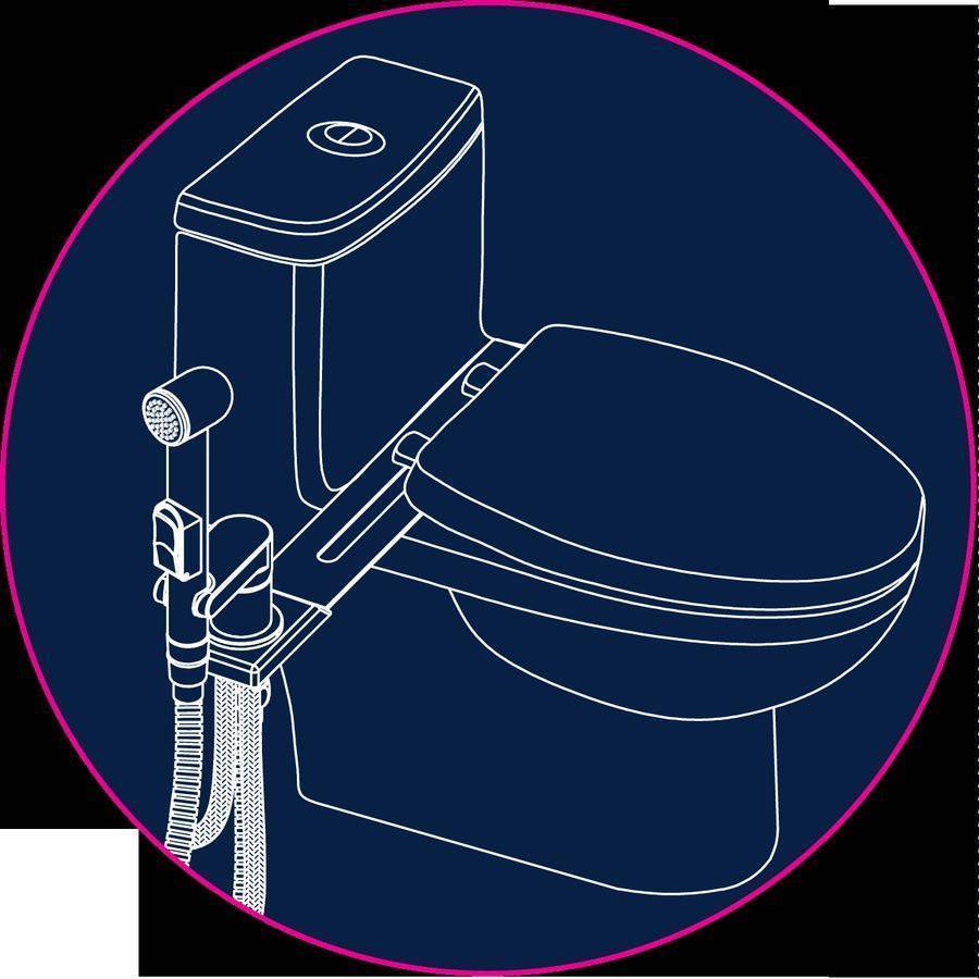 Купить смеситель с гигиеническим  душем х25-56, rossinka (крепление к унитазу) в Иваново магазин сантехники Суперстрой