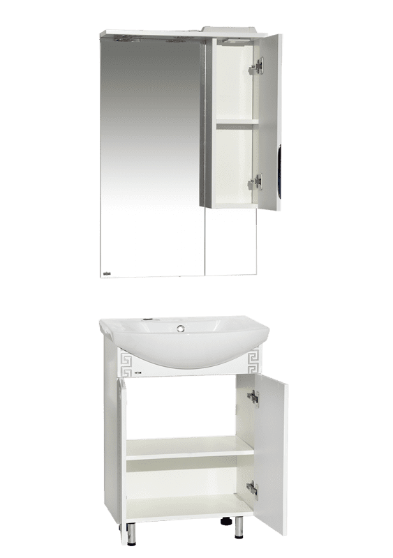 Купить зеркало-шкаф престиж-60 правое серебряная патина, misty. в Иваново магазин сантехники Суперстрой