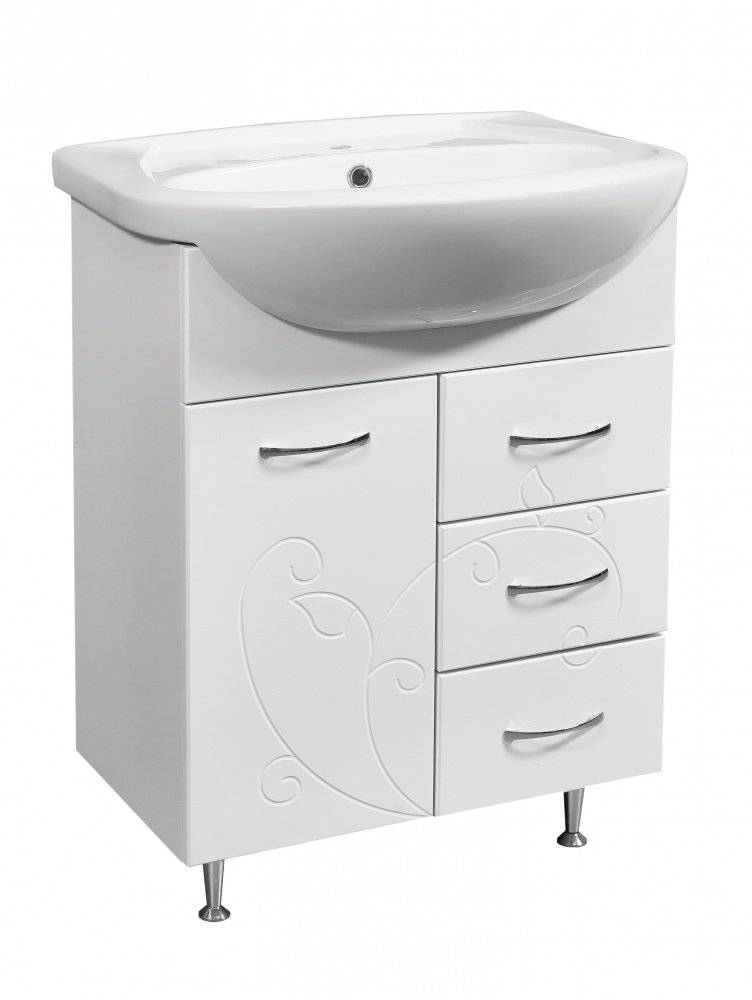 Купить тумба фантазия-65 белый+раковина элеганс,stella polar. в Иваново магазин сантехники Суперстрой