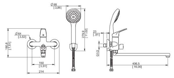 Купить смеситель для ванны palermo pe31 ,esco. в Иваново магазин сантехники Суперстрой