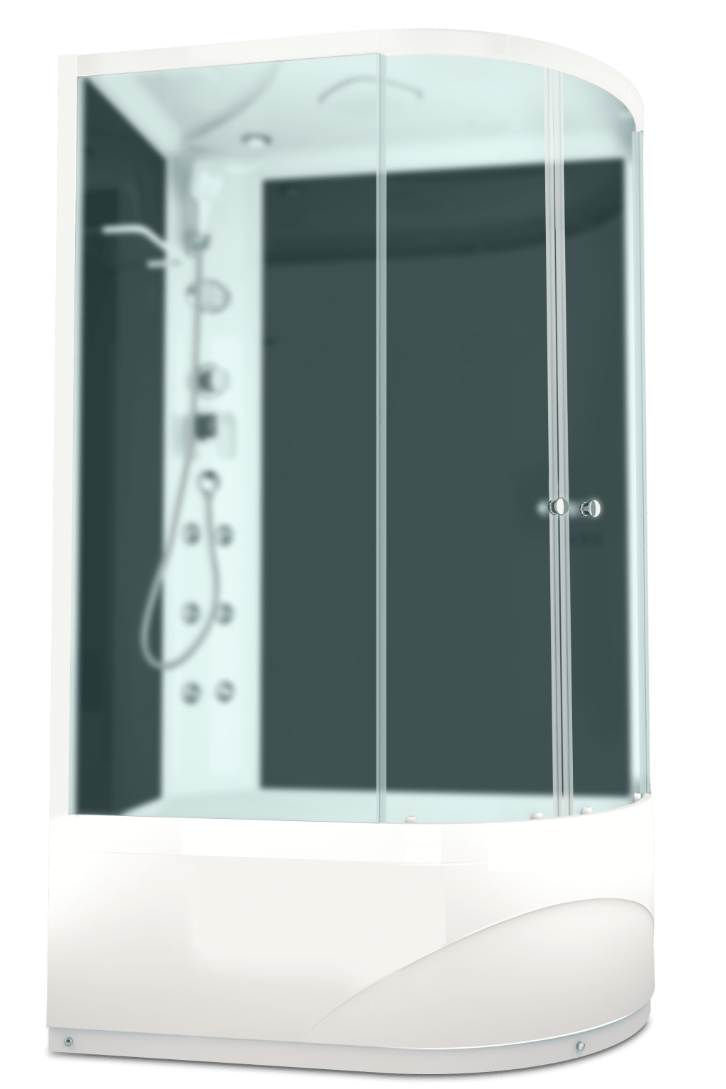 Купить душевая каб domani delight 128 high l вп см черная задняя стенка,электрика, гидромассаж в Иваново магазин сантехники Суперстрой