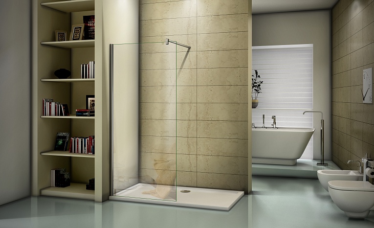 Купить душевое ограждение walk in sp-120-с-сн 120*195, bas. в Иваново магазин сантехники Суперстрой