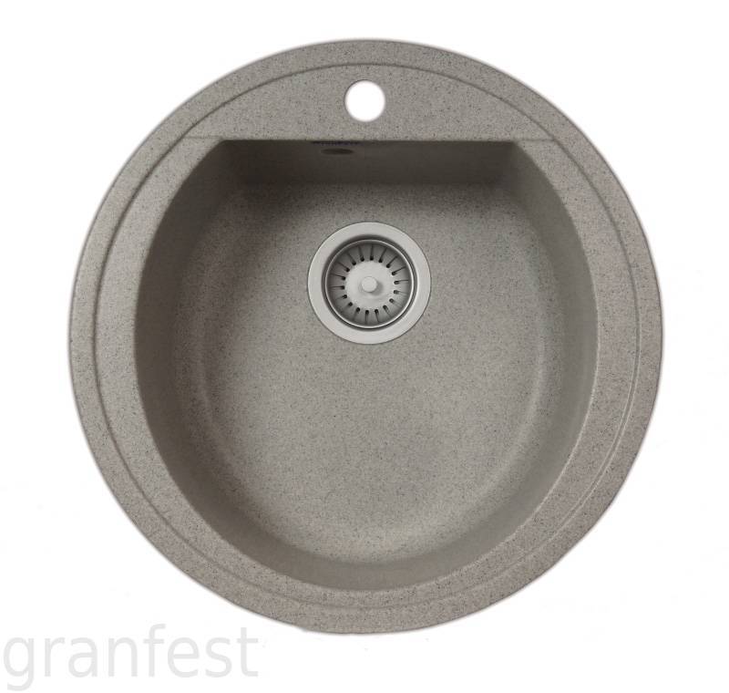 Купить мойка кухонная керамогранит rondo gf-r500 (серая 310),granfest. в Иваново магазин сантехники Суперстрой