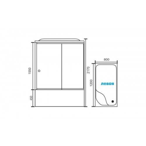 Купить душевая кабина royal rb 8120bp6-wt-ch(120*80)l,вп пс,белая задняя стенка в Иваново магазин сантехники Суперстрой