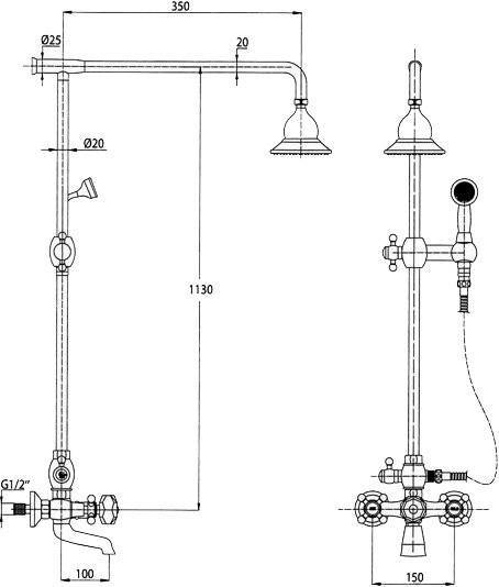 Купить душевая система 90190-1 (хром) , kaiser в Иваново магазин сантехники Суперстрой