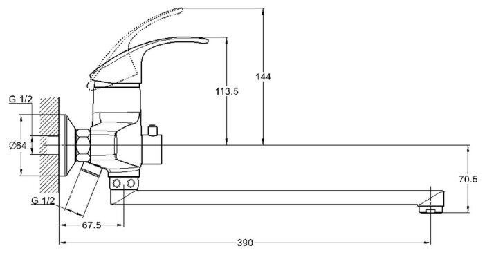 Купить смеситель для ванны с душем lwz7-a182, g-lauf. в Иваново магазин сантехники Суперстрой