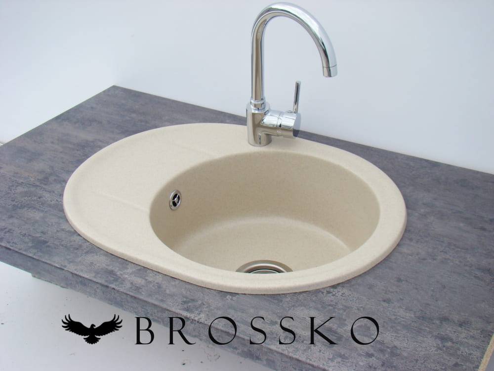 Купить мойка композитная lazzaro 14-06 (св.беж), brossko. в Иваново магазин сантехники Суперстрой