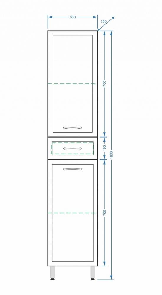 Купить пенал концепт-36 белый,stella polar. в Иваново магазин сантехники Суперстрой