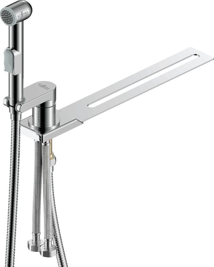 Купить смеситель с гигиеническим  душем х25-56, rossinka (крепление к унитазу) в Иваново магазин сантехники Суперстрой