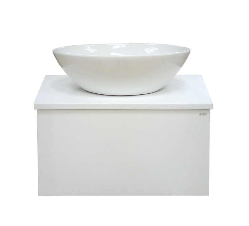 Купить тумба ива - 60 подвесная белая пленка 1 ящ.,без раковины, misty. в Иваново магазин сантехники Суперстрой