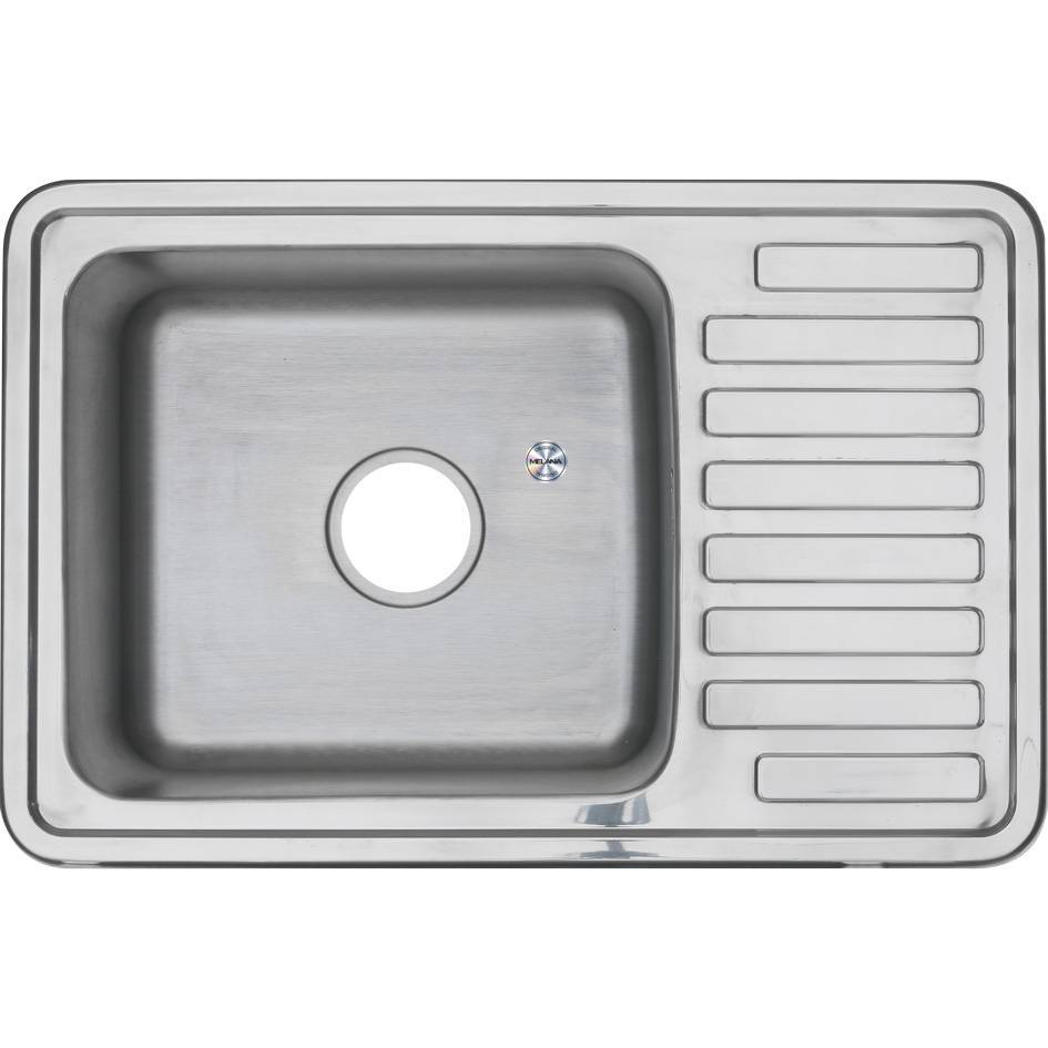 Купить мойка врезная 66*43 (1,0 мм) полированая чаша сатин, melana. в Иваново магазин сантехники Суперстрой