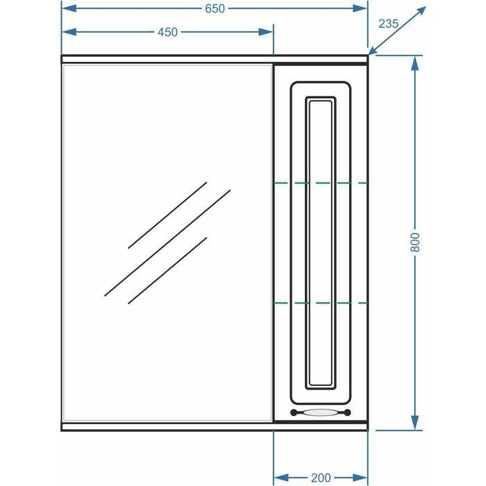 Купить зеркало-шкаф кармела-65/с ольха бел,stella polar. в Иваново магазин сантехники Суперстрой