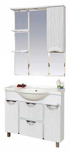 Купить зеркало-шкаф лорд-85 белое, правое, свет, misty. в Иваново магазин сантехники Суперстрой