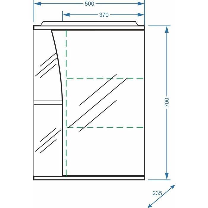 Купить зеркало-шкаф винчи-50/с белый правое,stella polar. в Иваново магазин сантехники Суперстрой