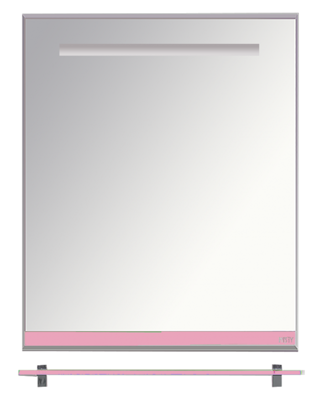 Купить зеркало джулия - 60  с полочкой 12 мм розовое,misty. в Иваново магазин сантехники Суперстрой