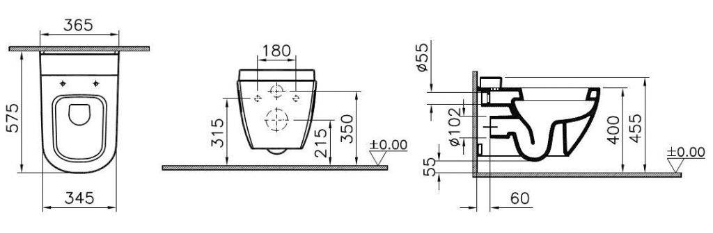 Купить унитаз подвесной d-light 5910в003-1086 с бачком  для чистящей жидкости afresh,vitra. в Иваново магазин сантехники Суперстрой