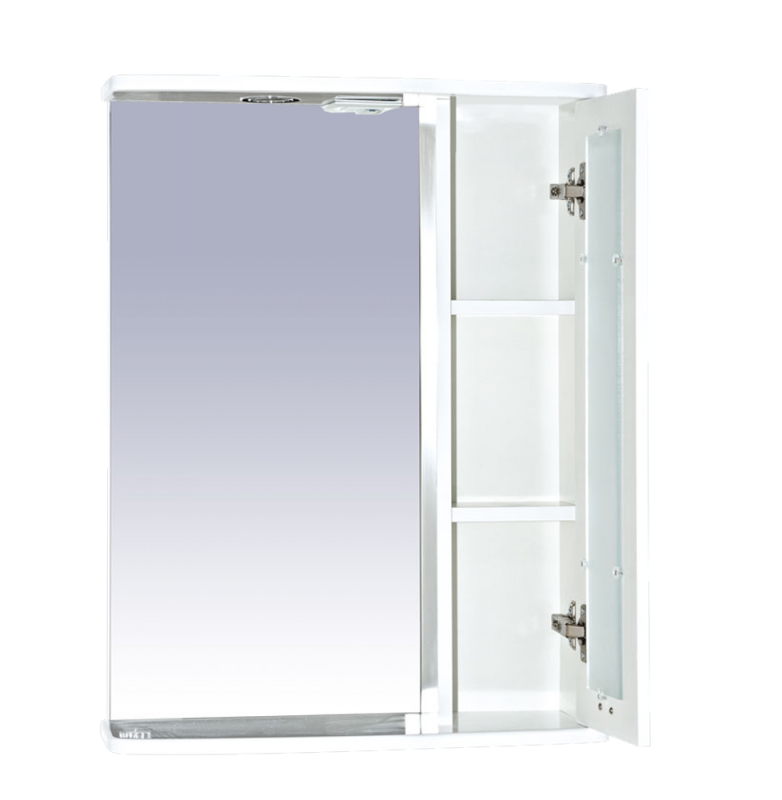 Купить зеркало - шкаф антик - 55 ,прав. (свет), белое, misty. в Иваново магазин сантехники Суперстрой