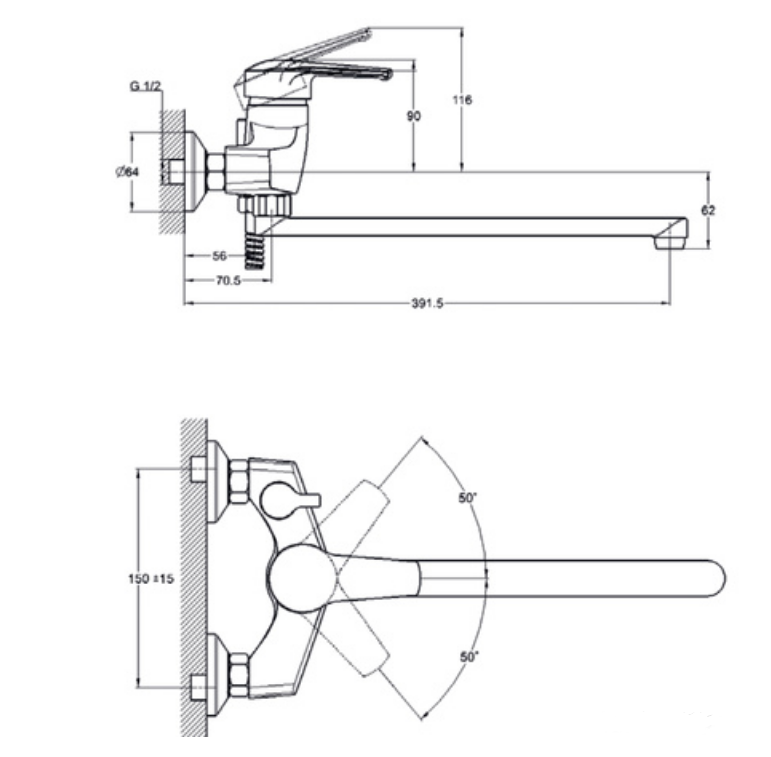 Купить смеситель для ванны с душем solone sit7-a1821, g-lauf. в Иваново магазин сантехники Суперстрой