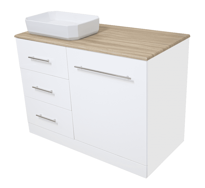 Купить тумба респект-120 левая 3 ящика купе  под стиральную машину+раковина,misty. в Иваново магазин сантехники Суперстрой