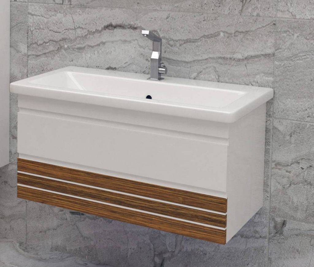 Купить тумба алисия-80 2 ящ.шпон/зебрано подвесная+ раковина сомо,stella polar. в Иваново магазин сантехники Суперстрой