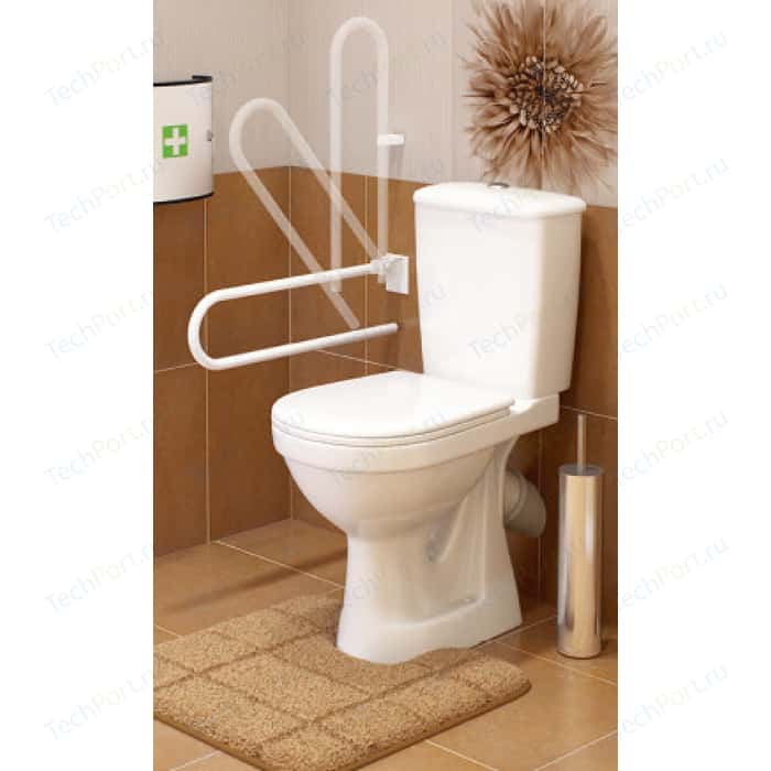 Купить компакт-унитаз для инвалидов  персона стандарт с откидным окрашенным поручнем,старый оскол. в Иваново магазин сантехники Суперстрой