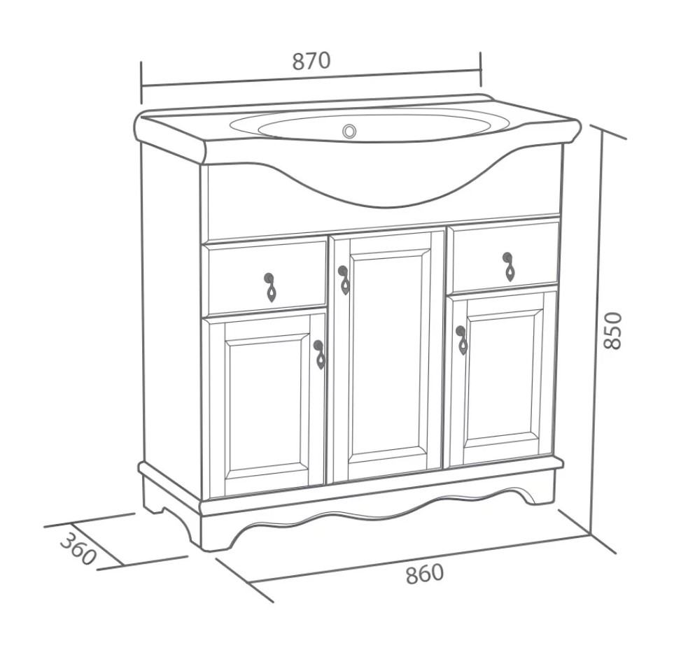 Купить тумба напольная варна 85c 2ящ слоновая кость+рак mia, good door. в Иваново магазин сантехники Суперстрой