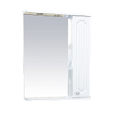 Купить зеркало-шкаф александра-55 правое, свет, белый металлик, misty в Иваново магазин сантехники Суперстрой