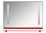 Купить зеркало джулия -120 с полочкой 12 мм красное,misty. в Иваново магазин сантехники Суперстрой