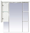 Купить зеркало-шкаф александра - 85  левый(свет) белый металлик, misty в Иваново магазин сантехники Суперстрой