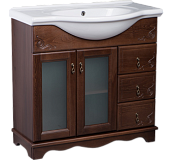 Купить тумба напольная варна 85с 3 ящ. орех+рак mia, good door. в Иваново магазин сантехники Суперстрой