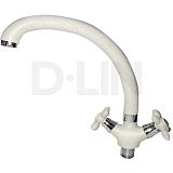 Купить смеситель d153808-c для кухни белый матовый, d-lin в Иваново магазин сантехники Суперстрой