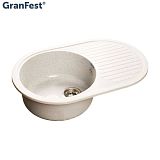 Купить мойка кухонная керамогранит rondo gf-r730l (белая 331),granfest. в Иваново магазин сантехники Суперстрой