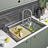 Купить мойка врезная 75*46 (3,0 мм) многофункциональная mixline pro в Иваново магазин сантехники Суперстрой