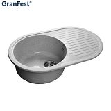 Купить мойка кухонная керамогранит rondo gf-r730l (серая 310),granfest. в Иваново магазин сантехники Суперстрой