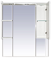 Купить зеркало-шкаф александра - 85 правый(свет) белый металлик,misty в Иваново магазин сантехники Суперстрой