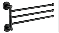 Купить полотенцедержатель поворотный тройной черный d254111, d-lin. в Иваново магазин сантехники Суперстрой