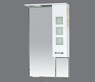 Купить зеркало - шкаф квадро - 60  прав. (свет) белое,misty. в Иваново магазин сантехники Суперстрой