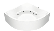 Купить ванна акриловая ривьера 1610*1610 с экраном гидромассажем, bas. в Иваново магазин сантехники Суперстрой