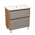 Купить тумба рене-80,2ящика дуб вотан/серый+ раковина фостер80,stella polar. в Иваново магазин сантехники Суперстрой