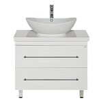 Купить тумба гамма -80 напольная белая эмаль с 2 ящ.,misty. в Иваново магазин сантехники Суперстрой