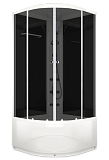 Купить душевая кабина domani spa delight 99high 90*90  вп тс задняя стенка черная, электрика, гидромассаж в Иваново магазин сантехники Суперстрой