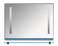 Купить зеркало джулия -105 с  полочкой 12 мм синее,misty. в Иваново магазин сантехники Суперстрой